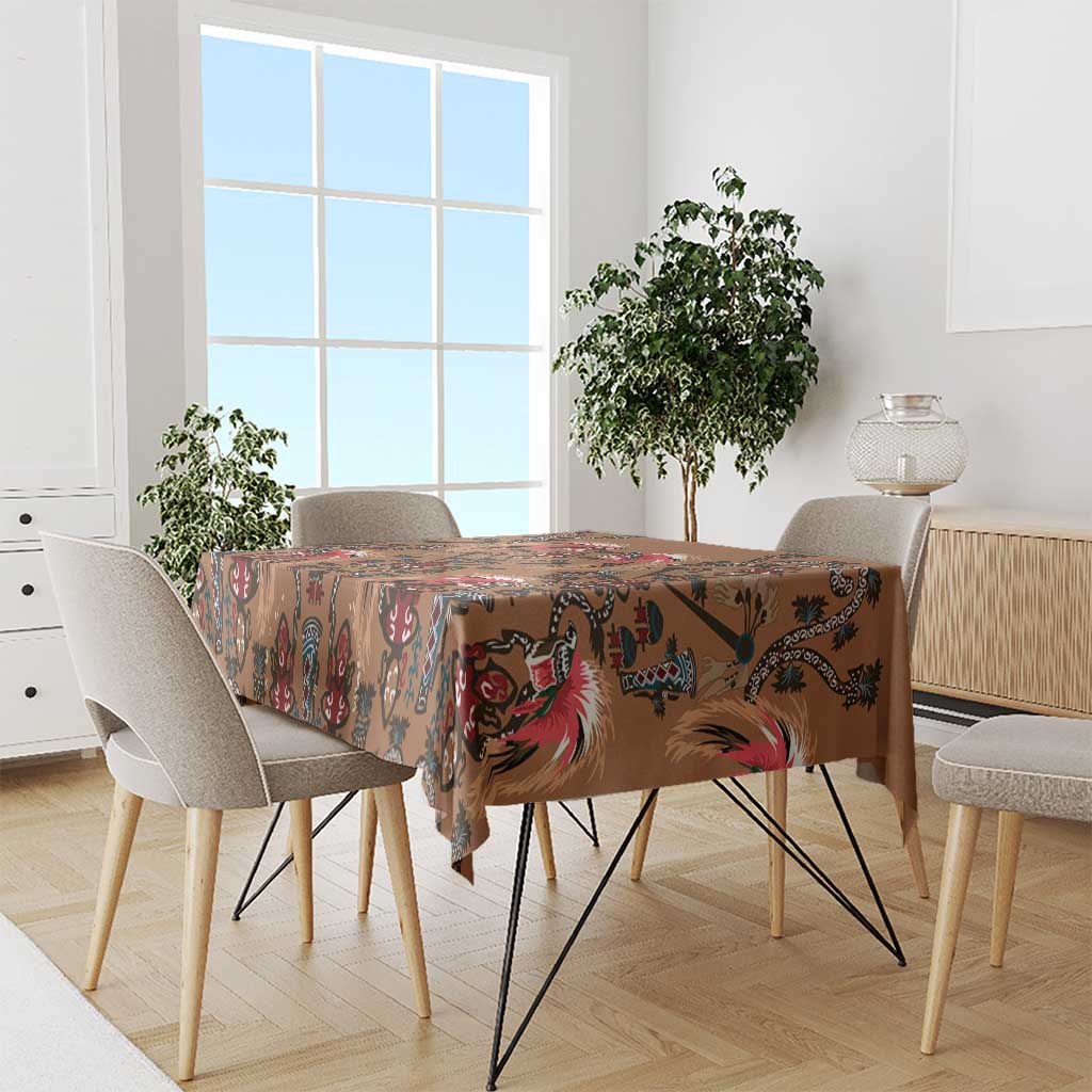 Terracotta Bird of Batik Papua Tablecloth Exotic Natural Wealth of Papua - Polynesian Pride