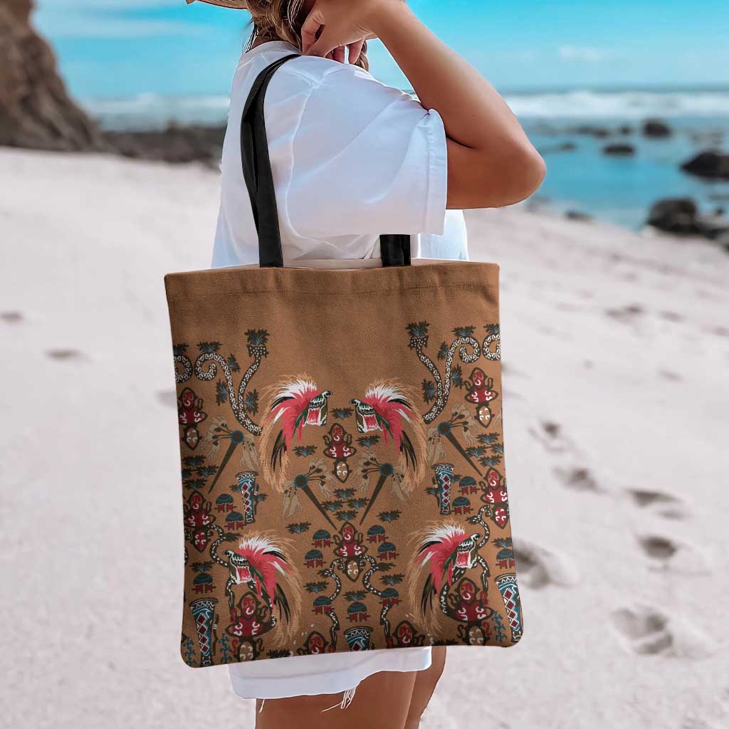 Terracotta Bird of Batik Papua Tote Bag Exotic Natural Wealth of Papua - Polynesian Pride