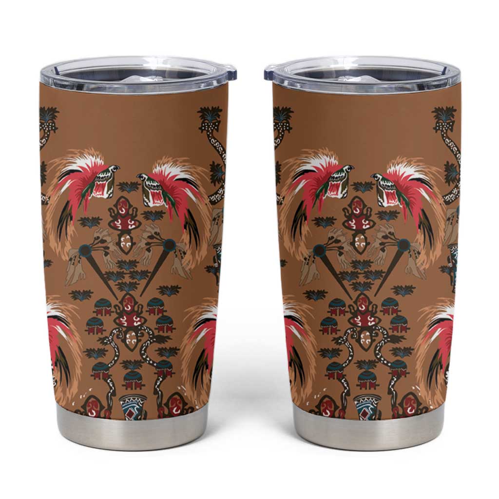 Terracotta Bird of Batik Papua Tumbler Cup Exotic Natural Wealth of Papua - Polynesian Pride