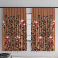 Terracotta Bird of Batik Papua Window Curtain Exotic Natural Wealth of Papua - Polynesian Pride