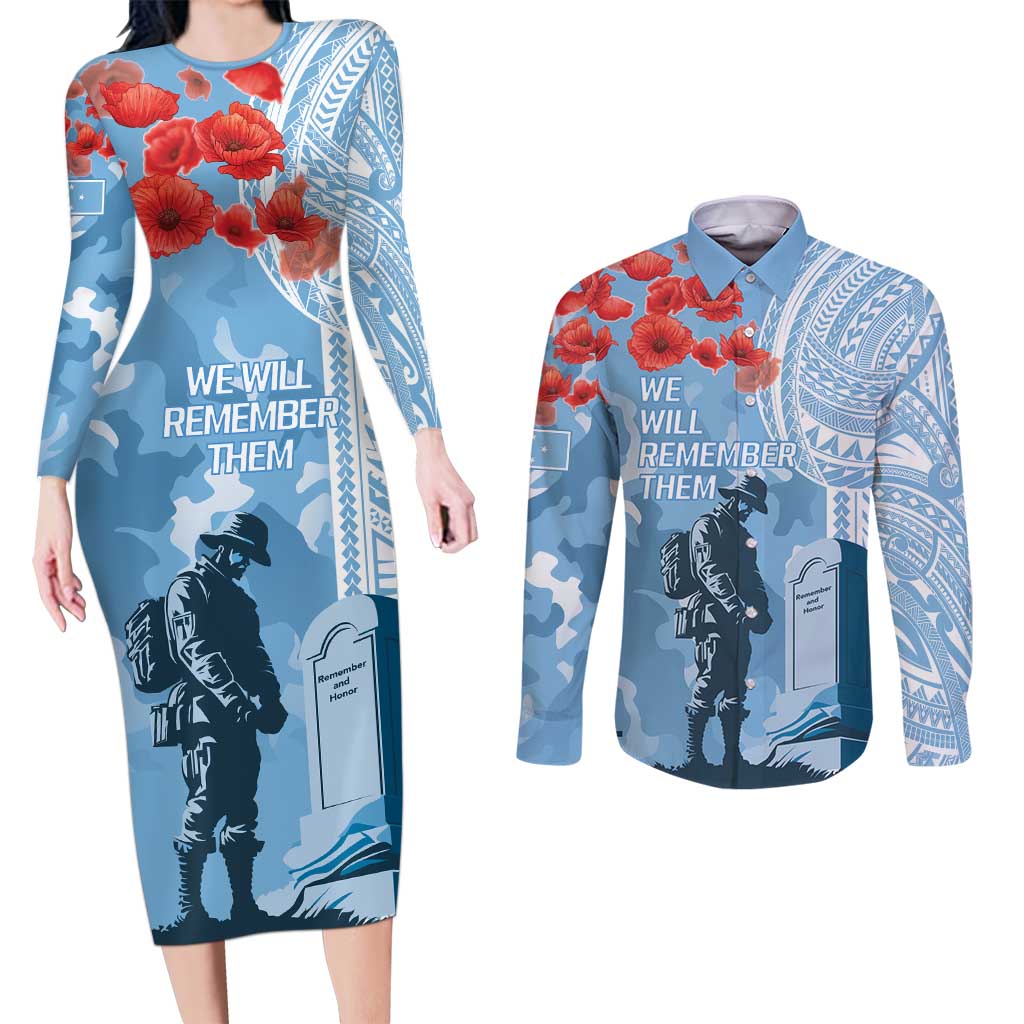 FSM Verterans Day Couples Matching Long Sleeve Bodycon Dress and Long Sleeve Button Shirt Their Lives Your Freedom