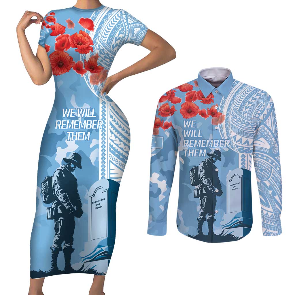 FSM Verterans Day Couples Matching Short Sleeve Bodycon Dress and Long Sleeve Button Shirt Their Lives Your Freedom