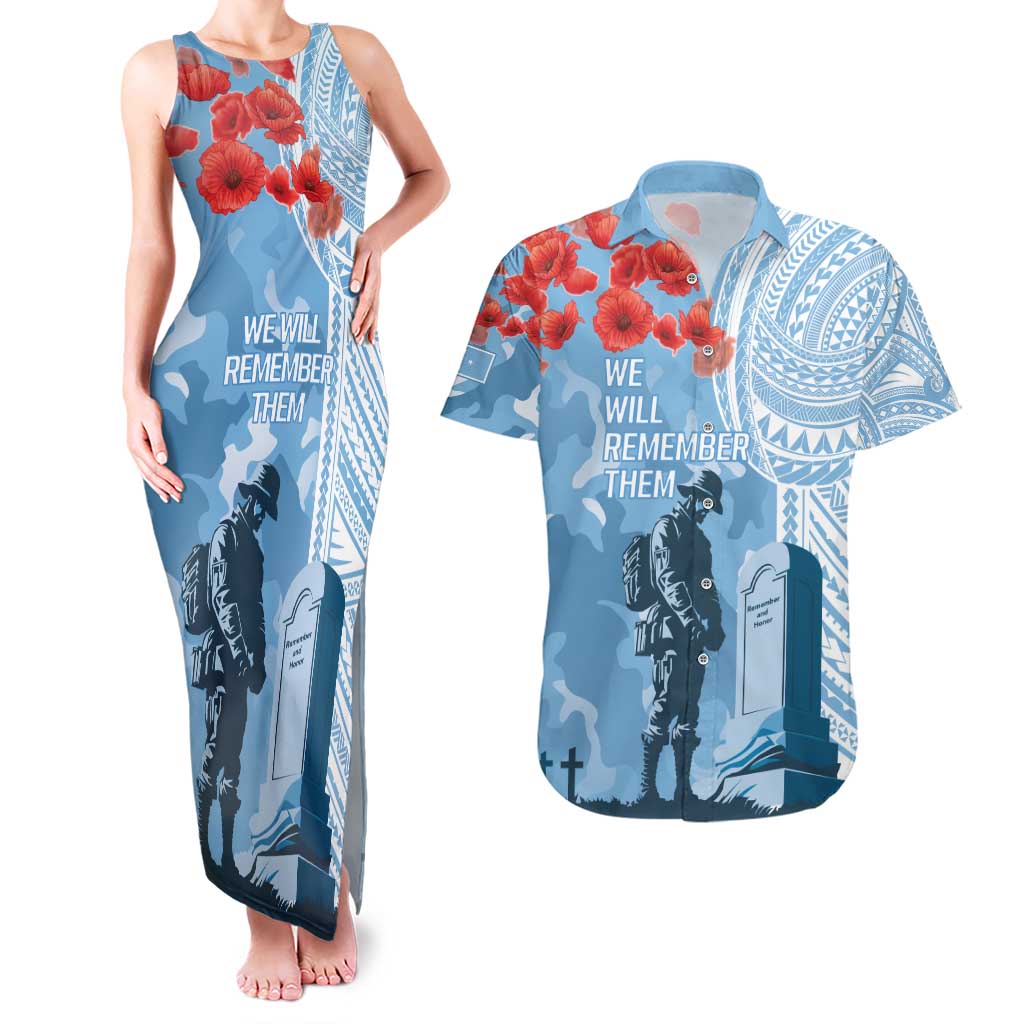 FSM Verterans Day Couples Matching Tank Maxi Dress and Hawaiian Shirt Their Lives Your Freedom