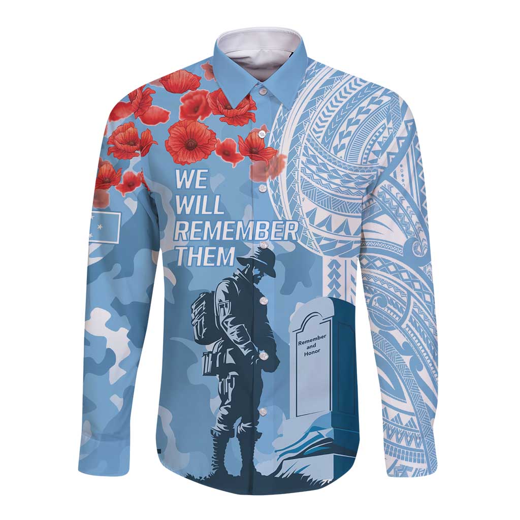 FSM Verterans Day Long Sleeve Button Shirt Their Lives Your Freedom