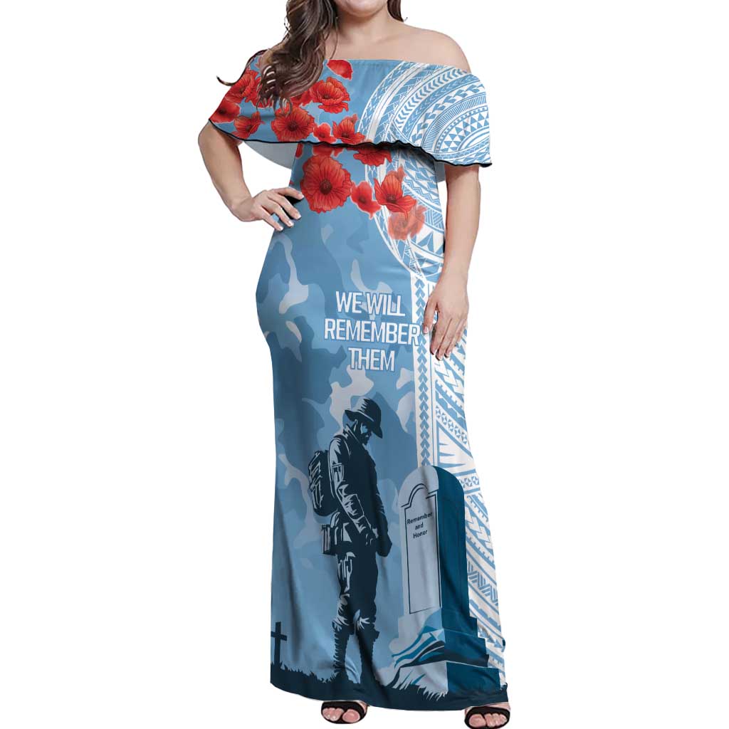 FSM Verterans Day Off Shoulder Maxi Dress Their Lives Your Freedom