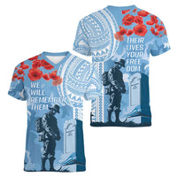 FSM Verterans Day Women V-Neck T-Shirt Their Lives Your Freedom