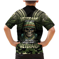 Veterans Day Family Matching Mermaid Dress and Hawaiian Shirt War Never Leaves A Veteran Proud Military LT9 - Polynesian Pride