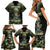 Veterans Day Family Matching Short Sleeve Bodycon Dress and Hawaiian Shirt War Never Leaves A Veteran Proud Military