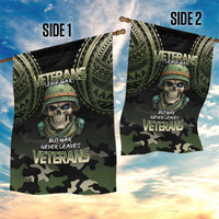 Veterans Day Garden Flag War Never Leaves A Veteran Proud Military LT9 - Polynesian Pride