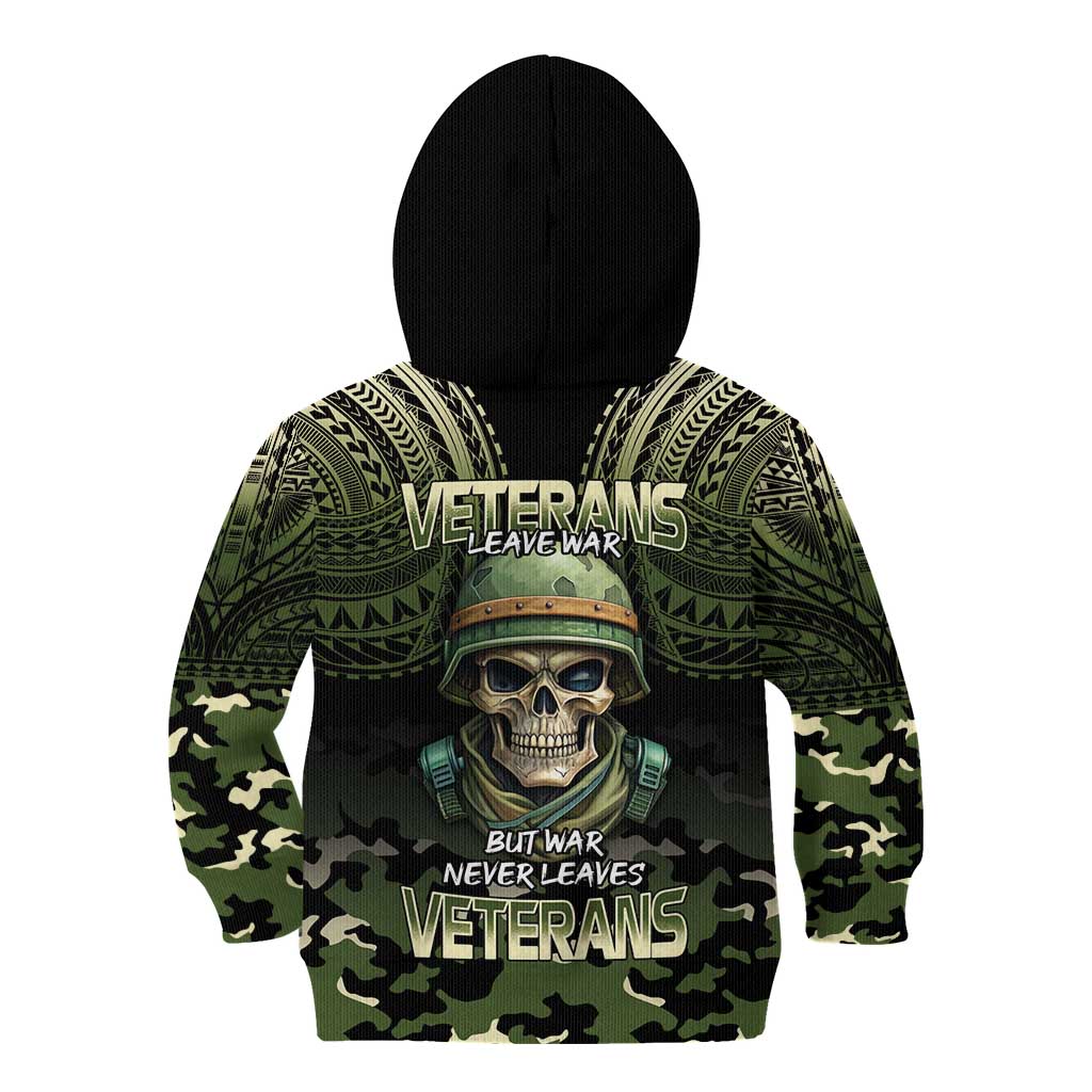 Veterans Day Kid Hoodie War Never Leaves A Veteran Proud Military