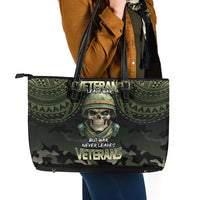 Veterans Day Leather Tote Bag War Never Leaves A Veteran Proud Military LT9 - Polynesian Pride