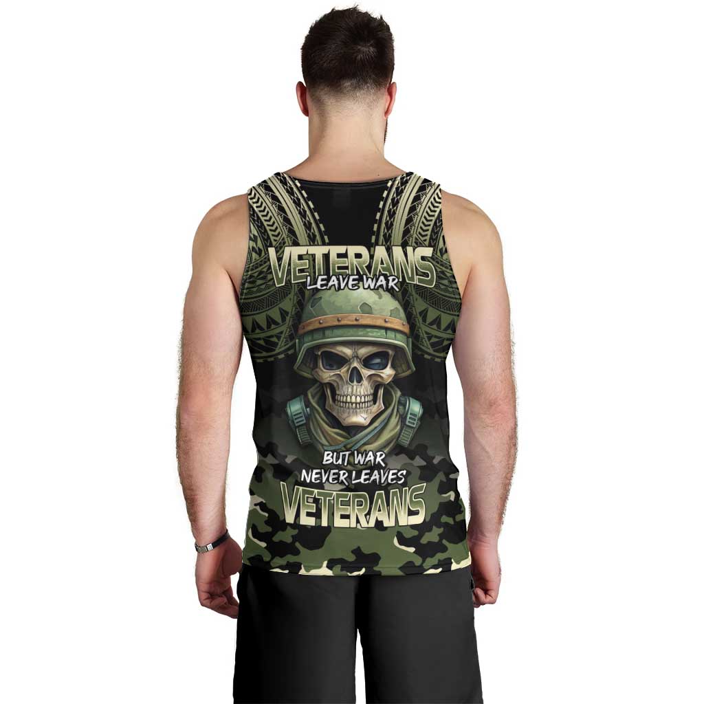 Veterans Day Men Tank Top War Never Leaves A Veteran Proud Military LT9 - Polynesian Pride