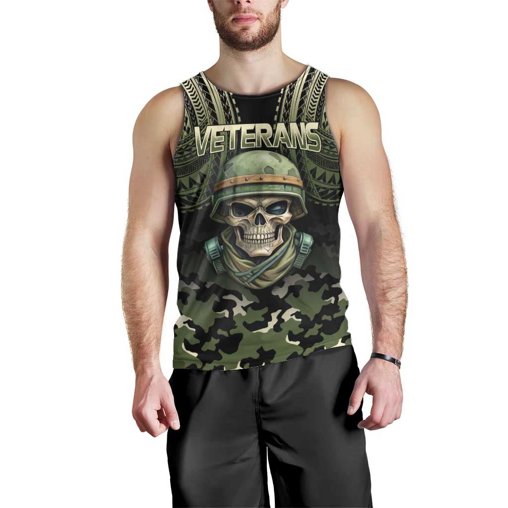 Veterans Day Men Tank Top War Never Leaves A Veteran Proud Military LT9 - Polynesian Pride