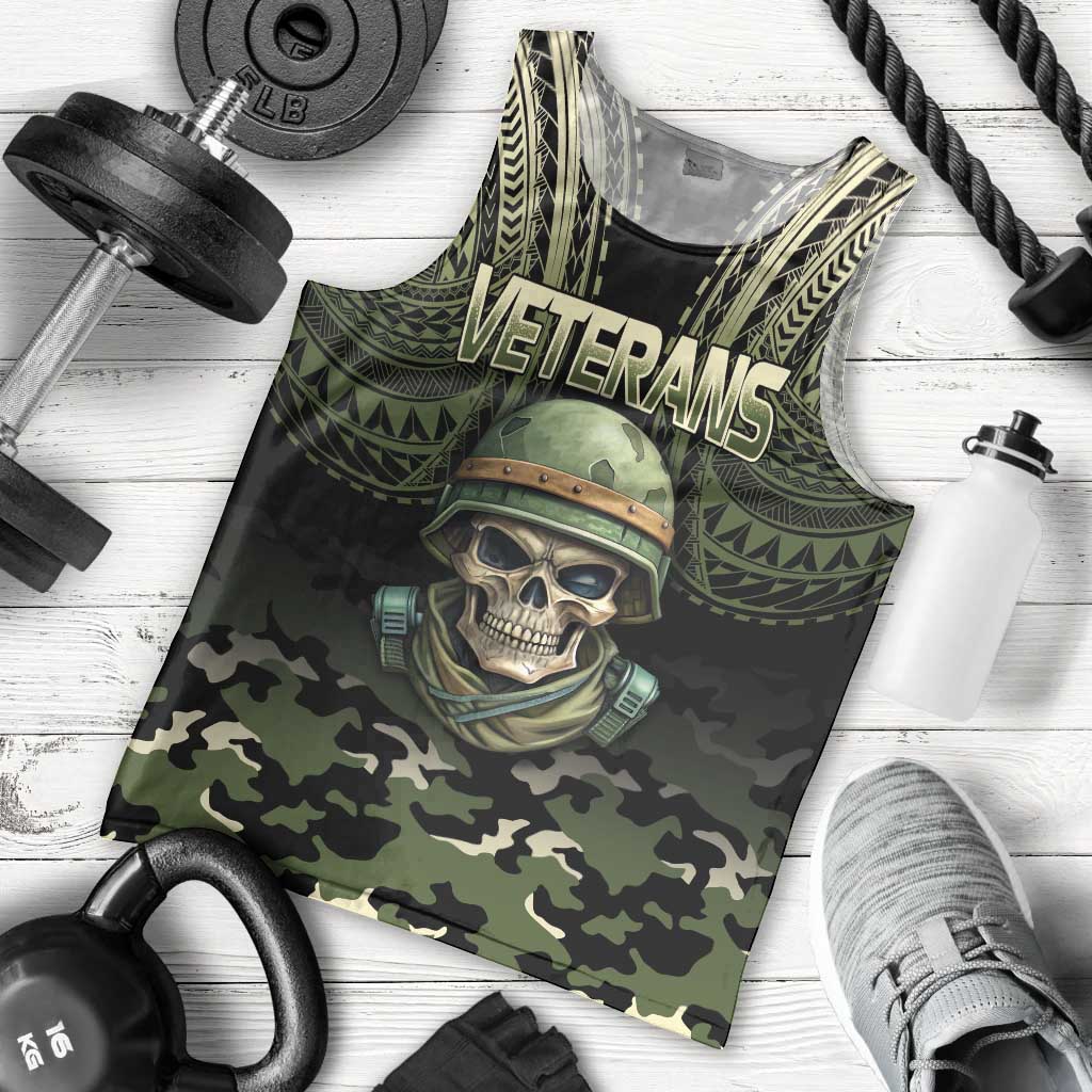 Veterans Day Men Tank Top War Never Leaves A Veteran Proud Military LT9 - Polynesian Pride