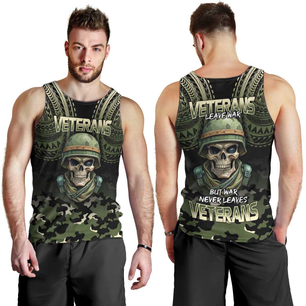 Veterans Day Men Tank Top War Never Leaves A Veteran Proud Military LT9 - Polynesian Pride