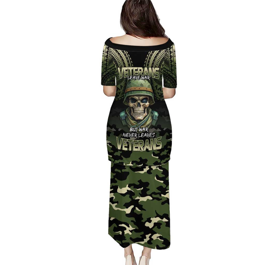Veterans Day Puletasi War Never Leaves A Veteran Proud Military LT9 - Polynesian Pride