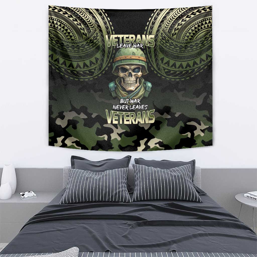 Veterans Day Tapestry War Never Leaves A Veteran Proud Military LT9 - Polynesian Pride