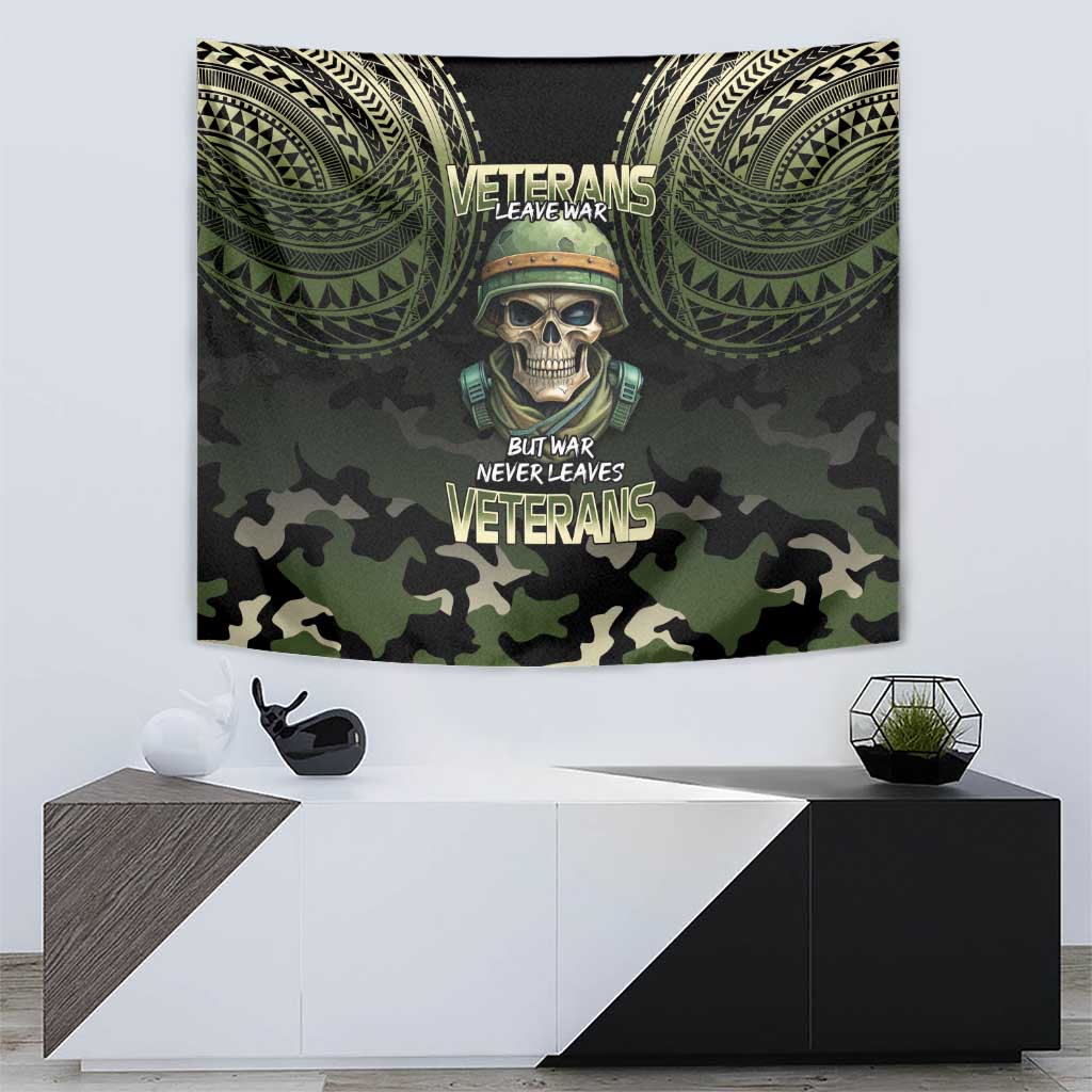 Veterans Day Tapestry War Never Leaves A Veteran Proud Military LT9 - Polynesian Pride