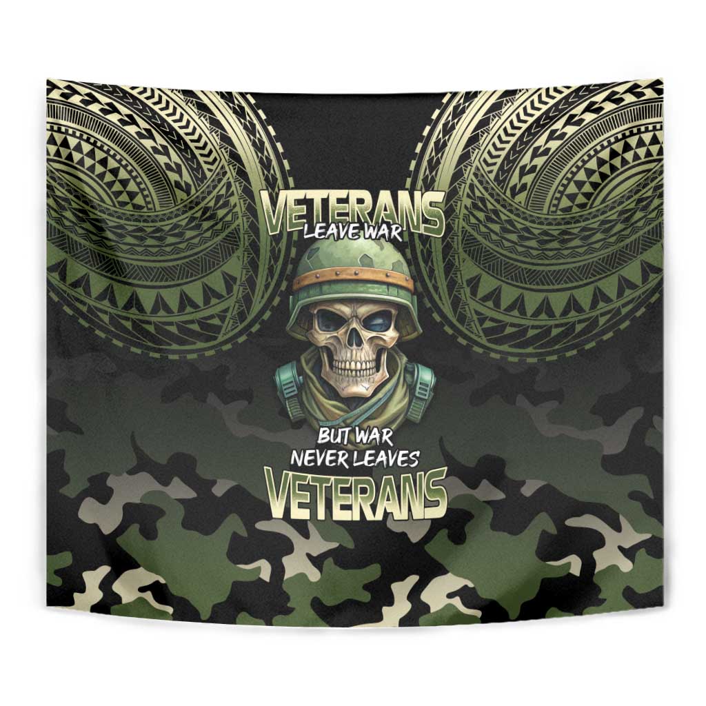 Veterans Day Tapestry War Never Leaves A Veteran Proud Military LT9 - Polynesian Pride