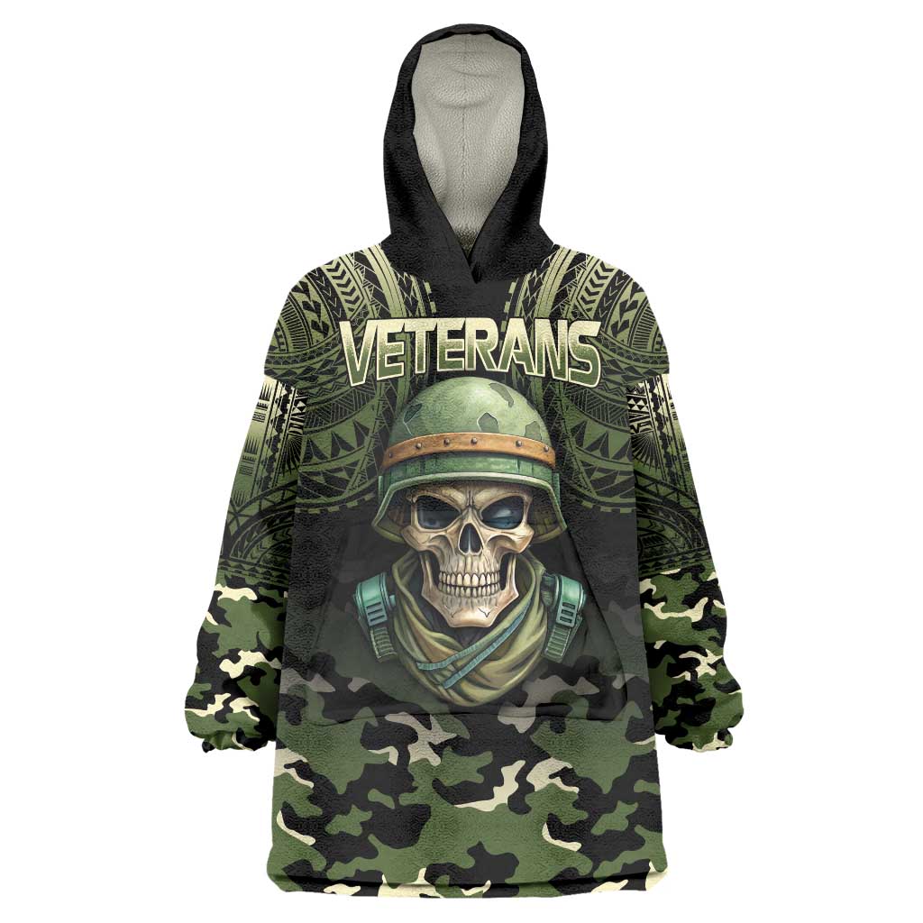 Veterans Day Wearable Blanket Hoodie War Never Leaves A Veteran Proud Military