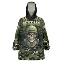 Veterans Day Wearable Blanket Hoodie War Never Leaves A Veteran Proud Military LT9 One Size Black - Polynesian Pride