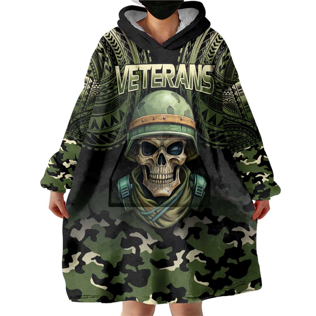 Veterans Day Wearable Blanket Hoodie War Never Leaves A Veteran Proud Military LT9 - Polynesian Pride