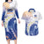 Marshall Islands Manit Day Couples Matching Long Sleeve Bodycon Dress and Hawaiian Shirt Plumeria and Polynesian Tribal