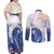 Marshall Islands Manit Day Couples Matching Off Shoulder Maxi Dress and Long Sleeve Button Shirt Plumeria and Polynesian Tribal