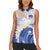 Marshall Islands Manit Day Women Sleeveless Polo Shirt Plumeria and Polynesian Tribal