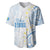 Palau 1981 Tribal Tattoo Baseball Jersey with Belau Plumeria Flowers