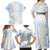 Palau 1981 Tribal Tattoo Family Matching Off Shoulder Maxi Dress and Hawaiian Shirt with Belau Plumeria Flowers