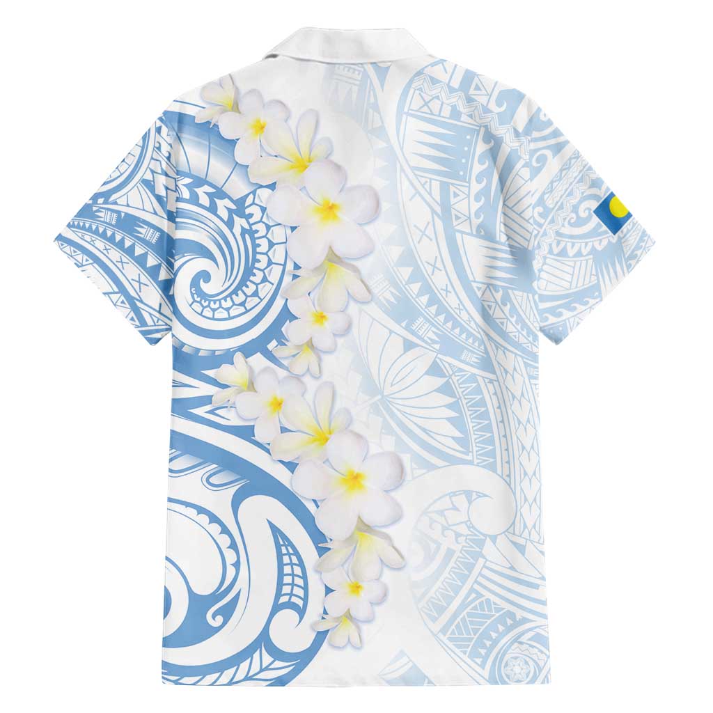 Palau 1981 Tribal Tattoo Family Matching Off Shoulder Maxi Dress and Hawaiian Shirt with Belau Plumeria Flowers