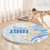 Palau 1981 Tribal Tattoo Round Carpet with Belau Plumeria Flowers