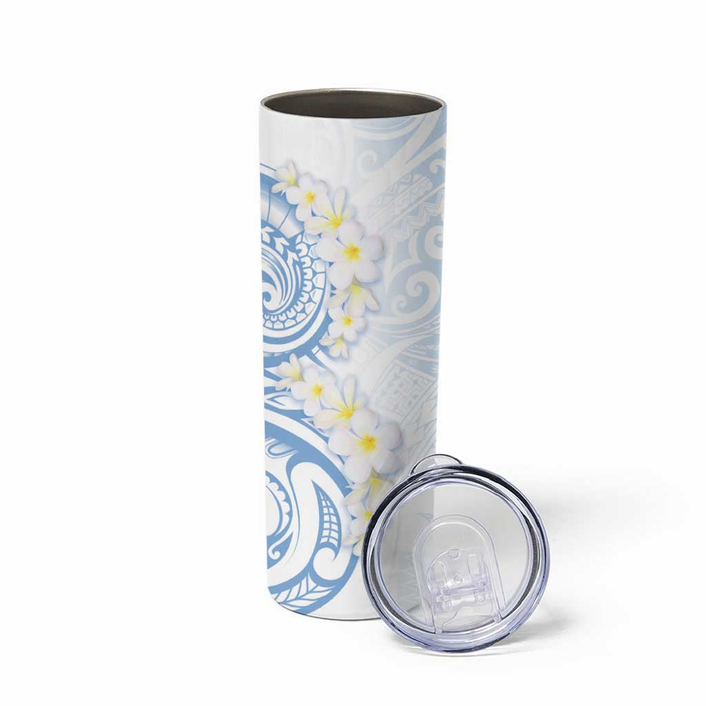 Palau 1981 Tribal Tattoo Skinny Tumbler with Belau Plumeria Flowers