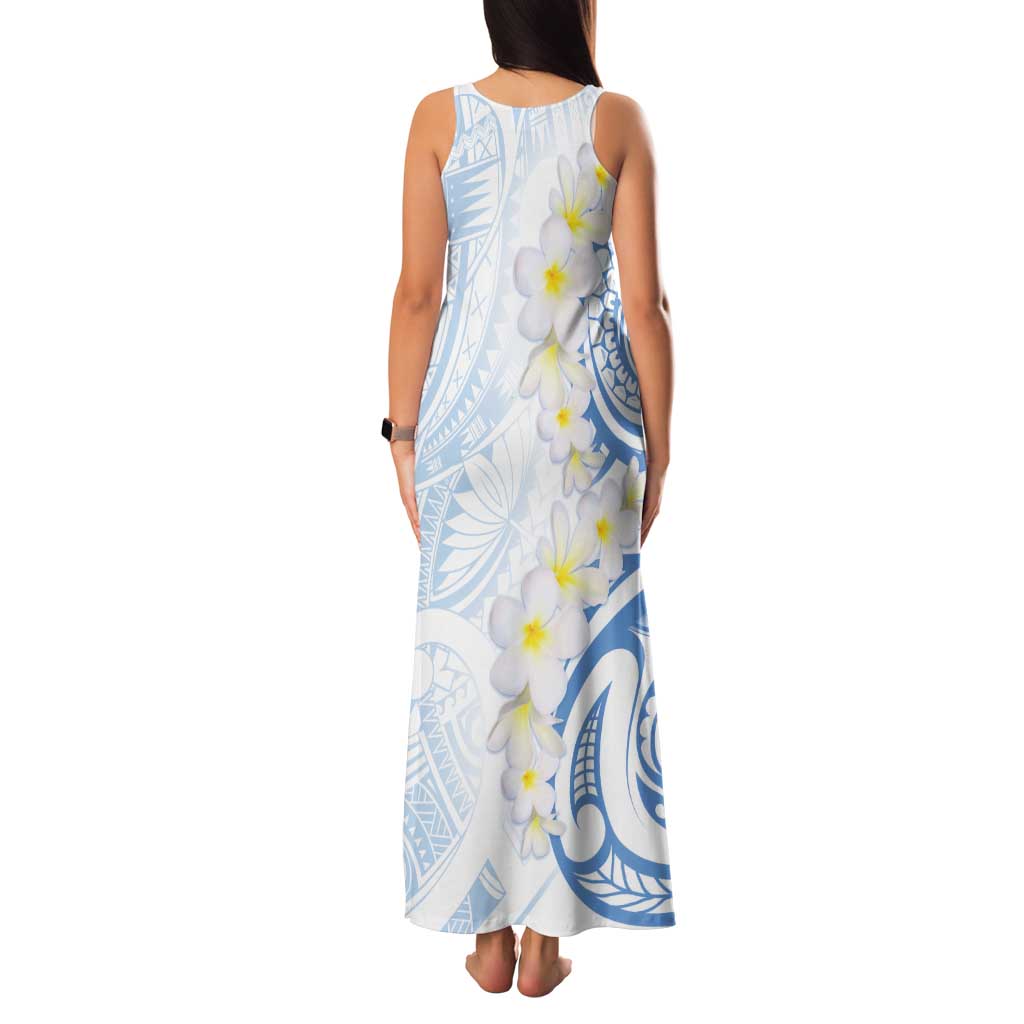Palau 1981 Tribal Tattoo Tank Maxi Dress with Belau Plumeria Flowers