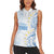 Palau 1981 Tribal Tattoo Women Sleeveless Polo Shirt with Belau Plumeria Flowers