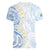 Palau 1981 Tribal Tattoo Women V-Neck T-Shirt with Belau Plumeria Flowers