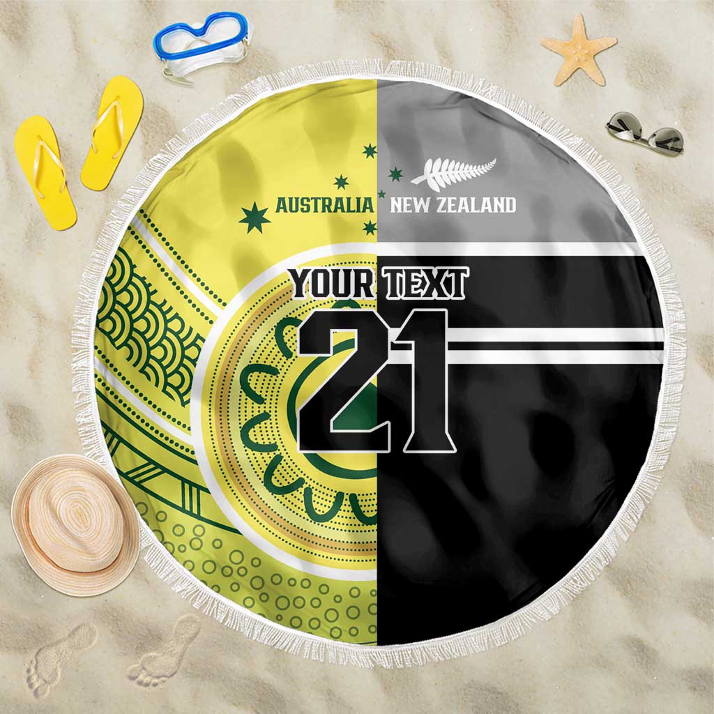 Custom Cricket AUNZ Spirit Beach Blanket Aussie New Zealand Retro Edition - Polynesian Pride