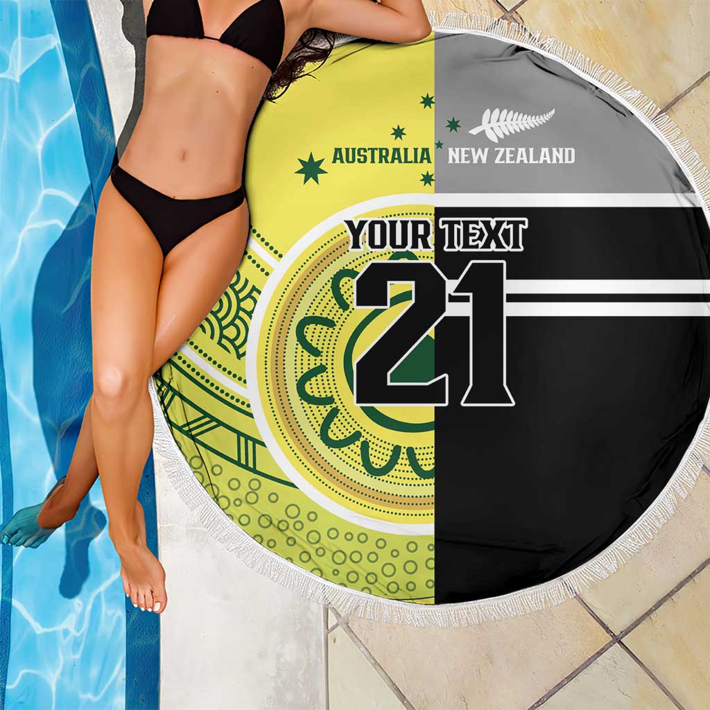 Custom Cricket AUNZ Spirit Beach Blanket Aussie New Zealand Retro Edition - Polynesian Pride