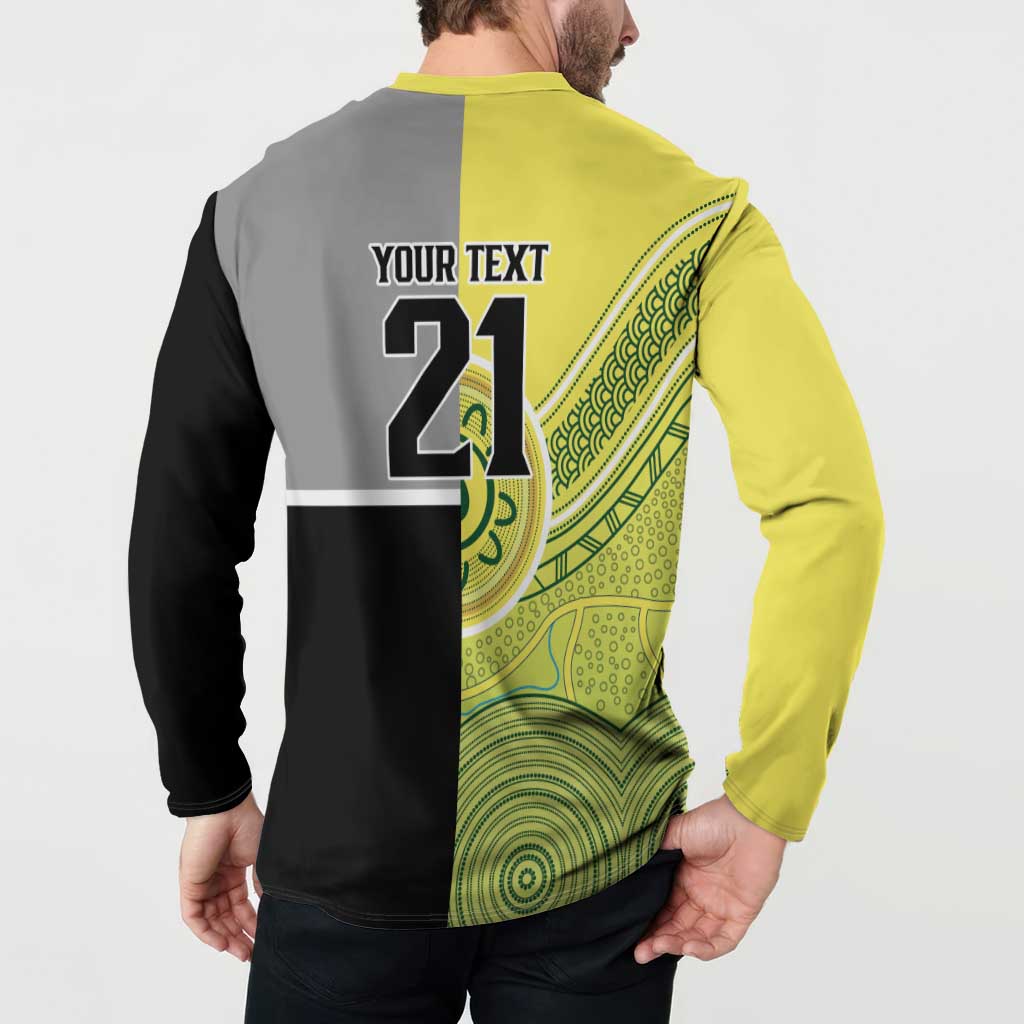 Custom Cricket AUNZ Spirit Button Sweatshirt Aussie New Zealand Retro Edition - Polynesian Pride