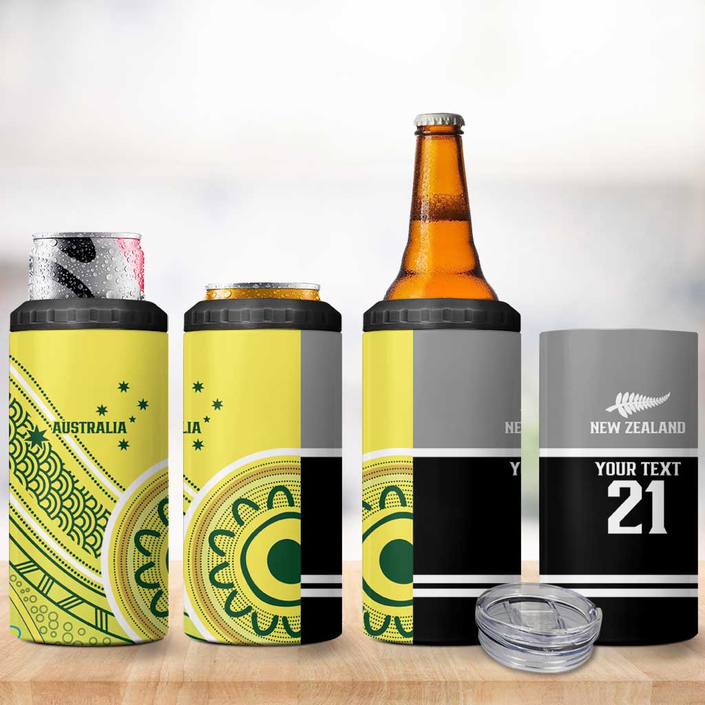 Custom Cricket AUNZ Spirit 4 in 1 Can Cooler Tumbler Aussie New Zealand Retro Edition - Polynesian Pride