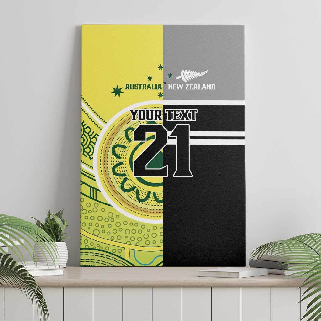 Custom Cricket AUNZ Spirit Canvas Wall Art Aussie New Zealand Retro Edition - Polynesian Pride