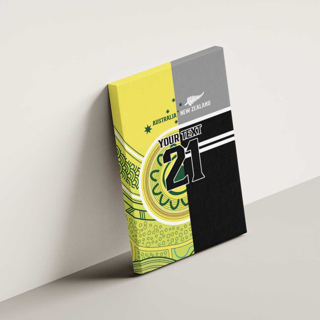 Custom Cricket AUNZ Spirit Canvas Wall Art Aussie New Zealand Retro Edition - Polynesian Pride