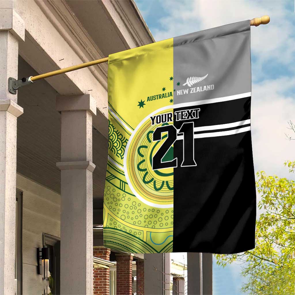 Custom Cricket AUNZ Spirit Garden Flag Aussie New Zealand Retro Edition - Polynesian Pride