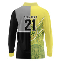 Custom Cricket AUNZ Spirit Long Sleeve Polo Shirt Aussie New Zealand Retro Edition - Polynesian Pride