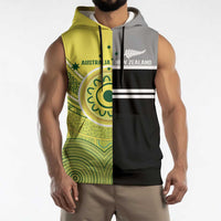 Custom Cricket AUNZ Spirit Sleeveless Hoodie Aussie New Zealand Retro Edition - Polynesian Pride