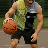 Custom Cricket AUNZ Spirit Sleeveless Hoodie Aussie New Zealand Retro Edition - Polynesian Pride