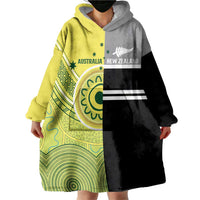 Custom Cricket AUNZ Spirit Wearable Blanket Hoodie Aussie New Zealand Retro Edition - Polynesian Pride