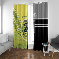 Custom Cricket AUNZ Spirit Window Curtain Aussie New Zealand Retro Edition - Polynesian Pride