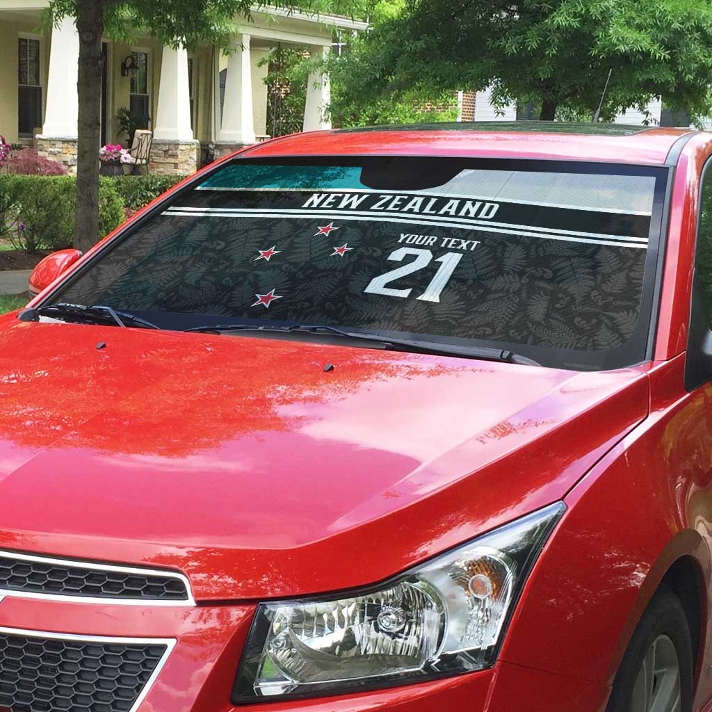Custom NZ Cricket Pride Auto Sun Shade Silver Fern Fan Supporter Apparel - Polynesian Pride